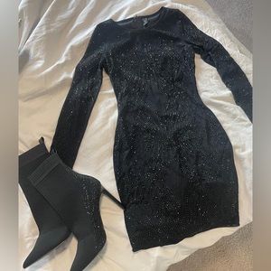 Black Sparkly Body-con Dress